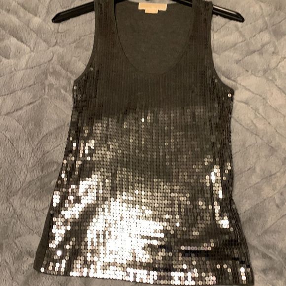 Michael Kors gray sequined petite small tank top free shipping - Picture 5 of 9